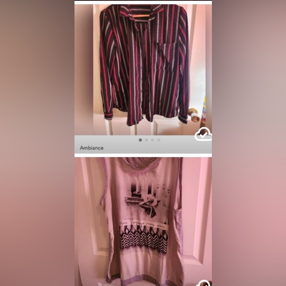 Ambiance Button Down Shirt, size 12 & Top size 12 Lot of 2